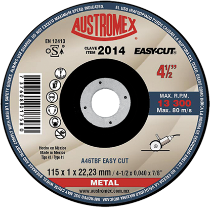 Imagen de DISCO PARA CORTE METAL 41/2X0.40X7/8 EASY CUT
