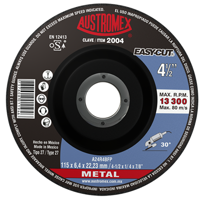 Imagen de DISCO PARA DESBASTE DE METAL Y SOLDADURA AUSTROMEX 2004