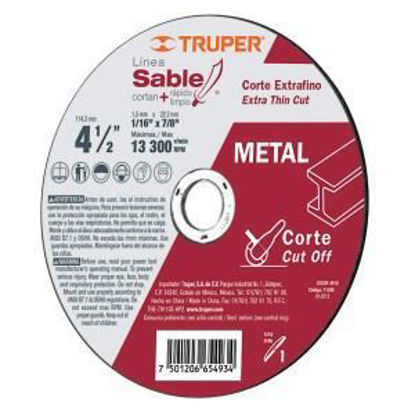 Imagen de DISCO TIPO 1 PARA CORTE FINO DE METAL LINEA SABLE 7